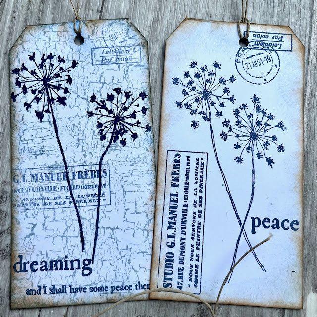 The Paper Artsy Alison Bomber Pressed Umbels Edition Cling Stamps eab41 peace