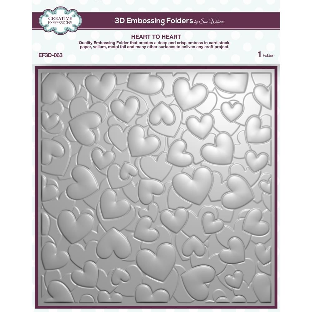 Creative Expressions Heart To Heart 3D Embossing Folder ef3d063