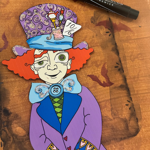 Paper Artsy E3 Nicci Battilana Cling Stamps enb20 mad hatter