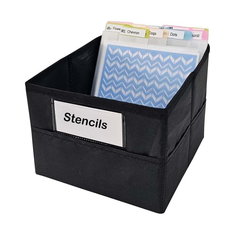 Totally Tiffany Black 6 x 6 Storage Cube ez-6x6-psc-blk with stencils