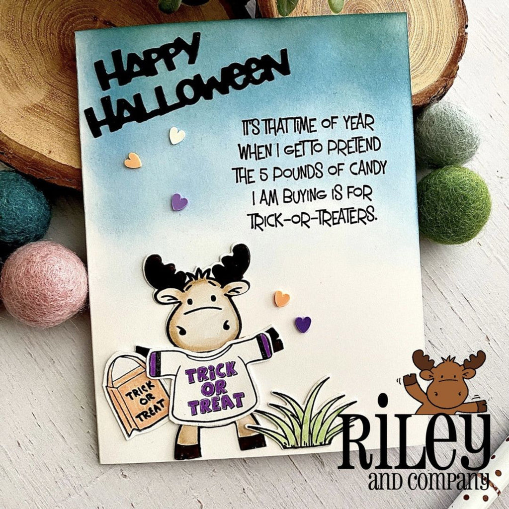 Riley And Company Funny Bones It's That Time Of Year Cling Rubber Stamp rwd-1166 trick or treat