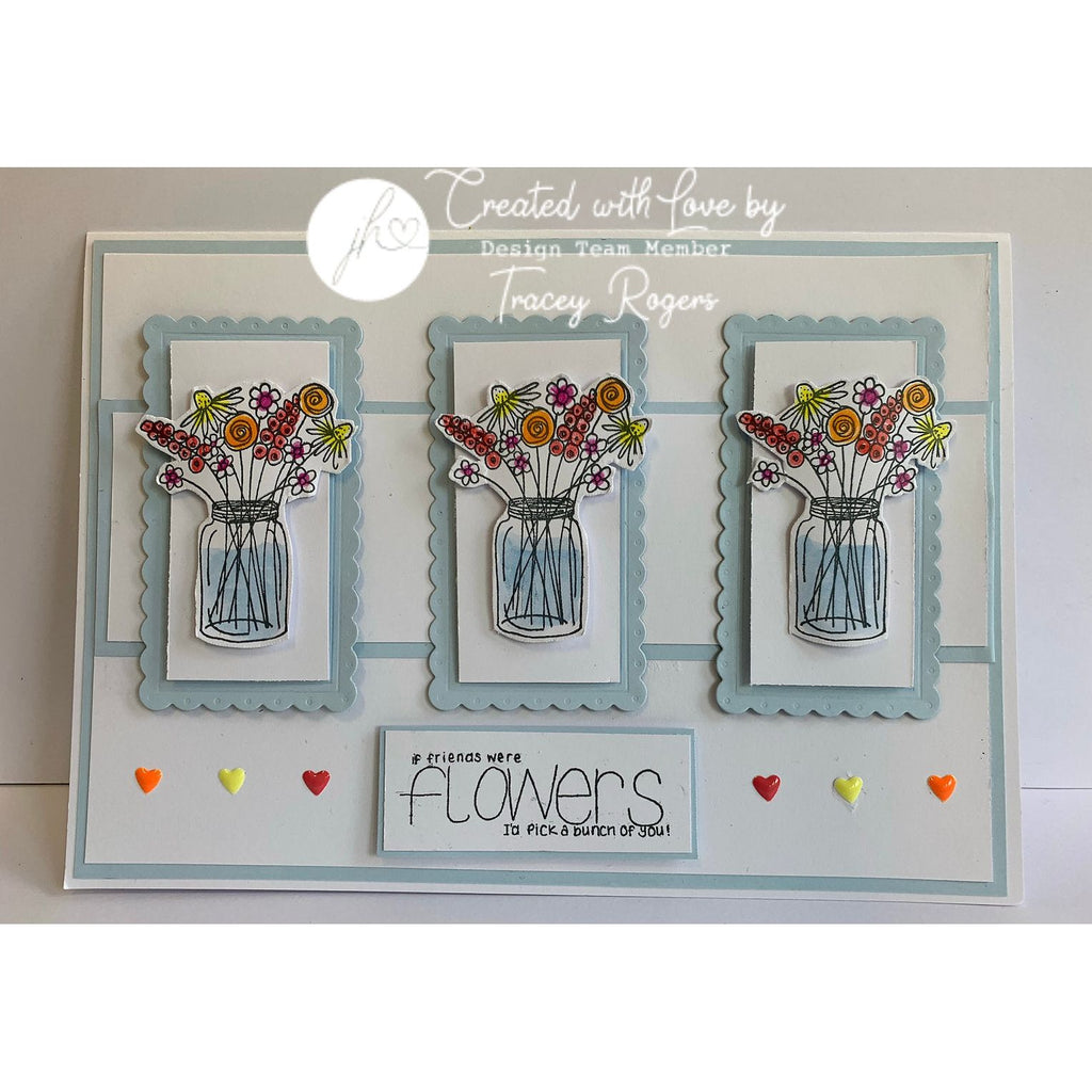 Julie HIckey Designs Mary's Hand Tied Florals Clear Stamps ds-mg-1022 flowers in jars