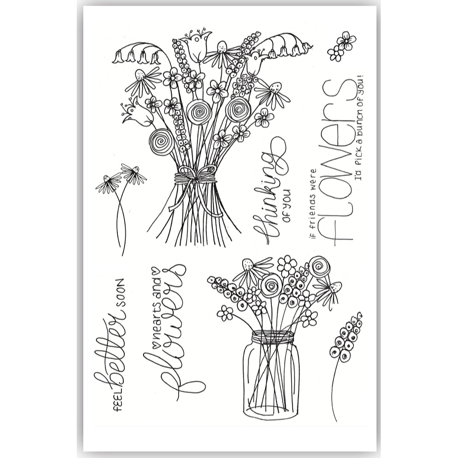 Julie HIckey Designs Mary's Hand Tied Florals Clear Stamps ds-mg-1022