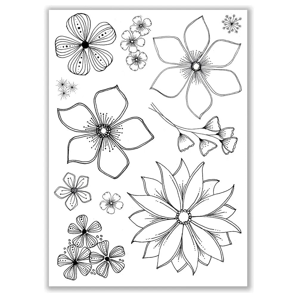 Julie Hickey Designs Julie's Hand Picked Flowers Clear Stamps jh1077