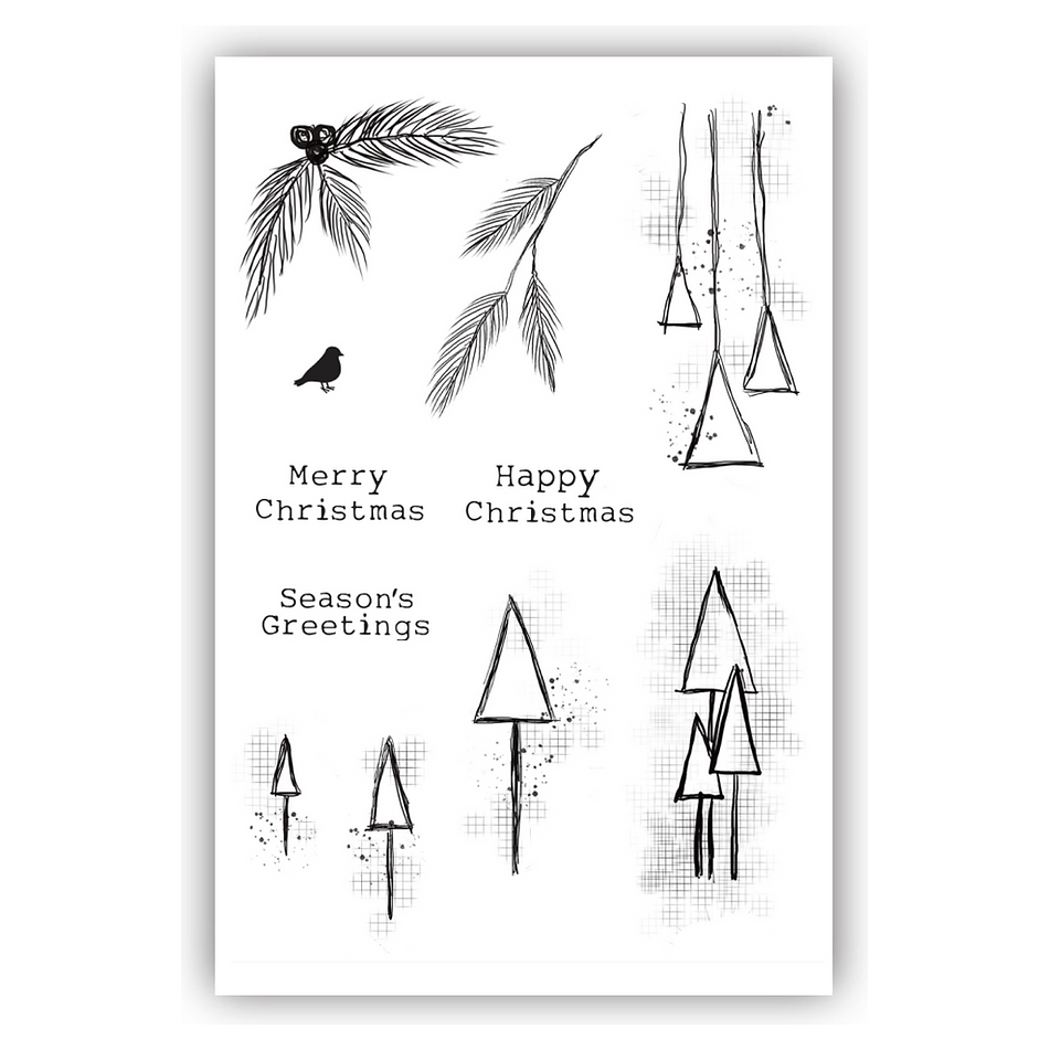 Julie Hickey Designs Essentially Christmas 3 Clear Stamps ds-he-1055