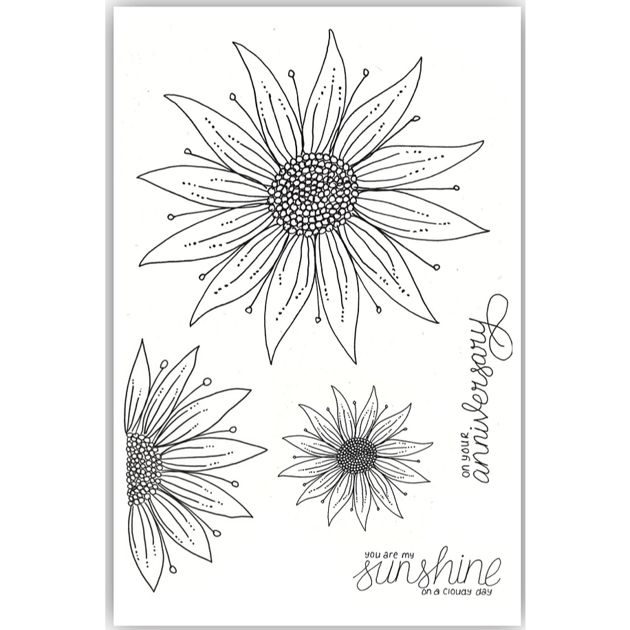 Julie HIckey Designs Mary's Sunflowers and Sunshine Clear Stamps ds-mg-1024