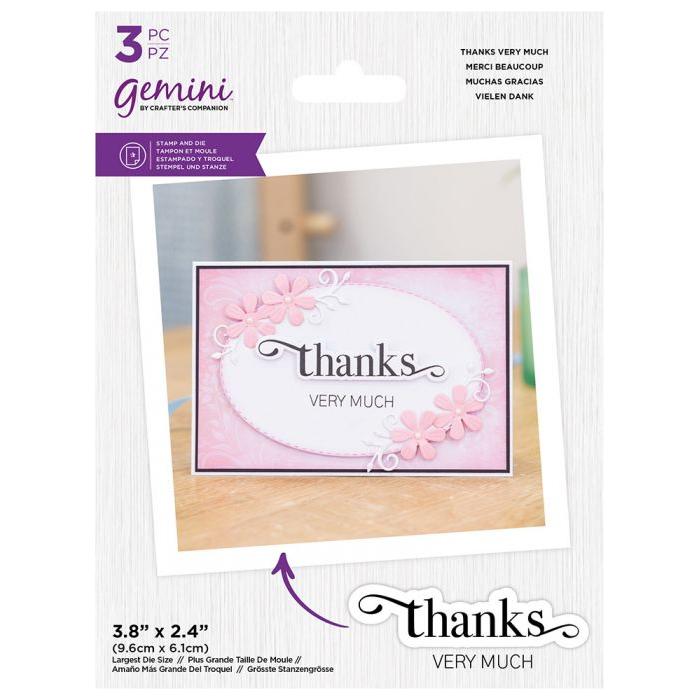 Gemini Thanks Very Much Clear Stamp And Die Set gem-std-fs-thvm