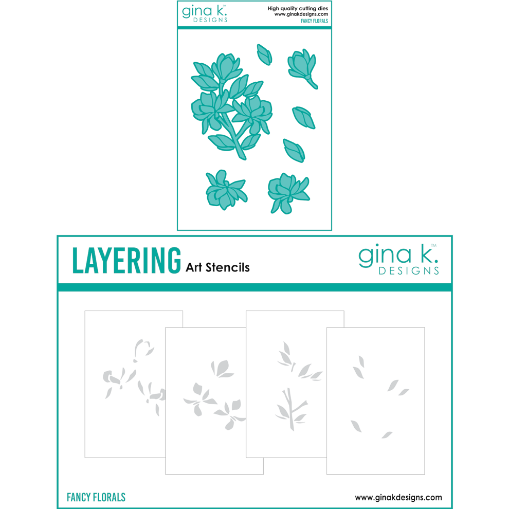 Gina K Designs Fancy Florals Stencils and Dies Set – Simon Says Stamp