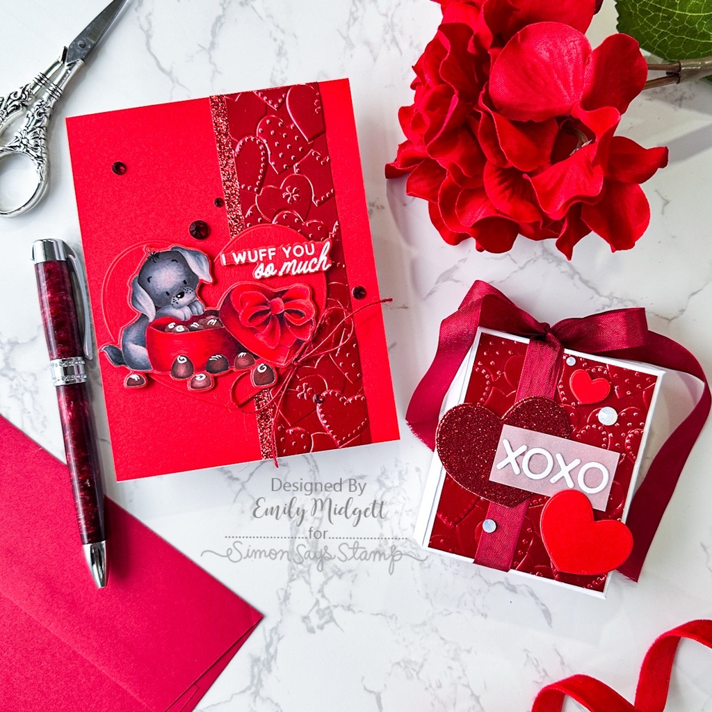 Simon Says Stamp Gold and Rich Red Matte Cardstock Bundle set910cs To Love Valentine's Day Creations | color-code:ALT01