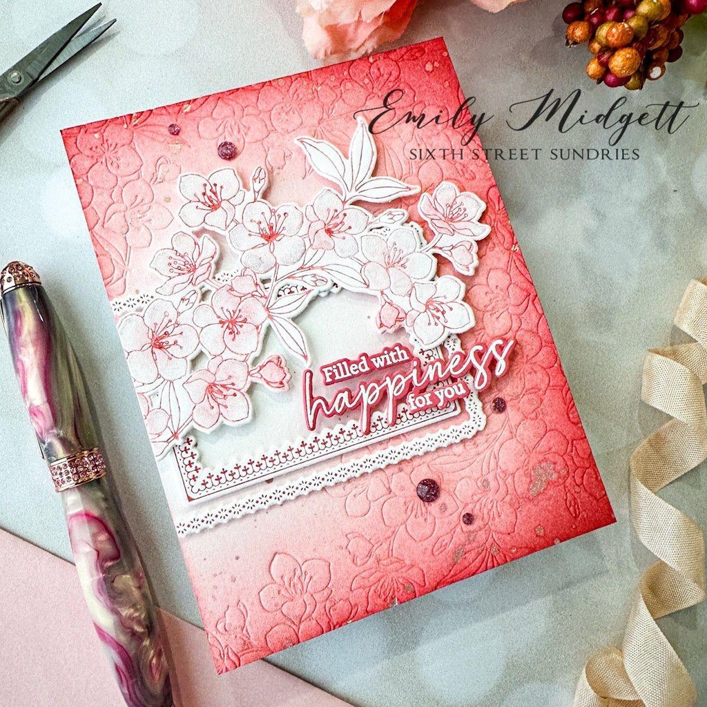 Pinkfresh Studio Beautiful Branch Bundle Floral Happiness Card