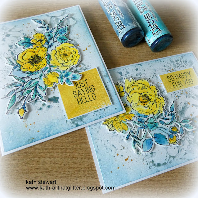Tim Holtz Cling Rubber Stamps Floral Outline cms430 yellow flowers | color-code:ALT02