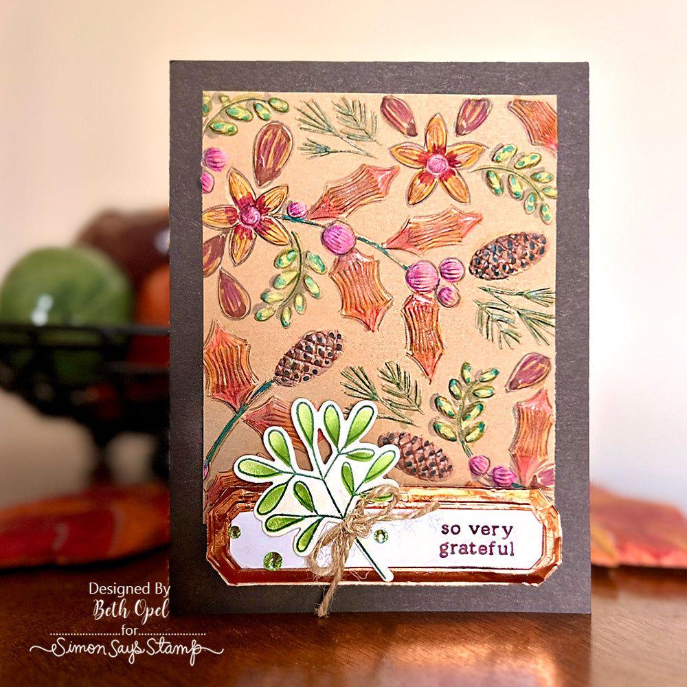 Simon Says Stamp Embossing Folder Fluted Forest Decor sf445 Grateful Card | color-code:ALT05