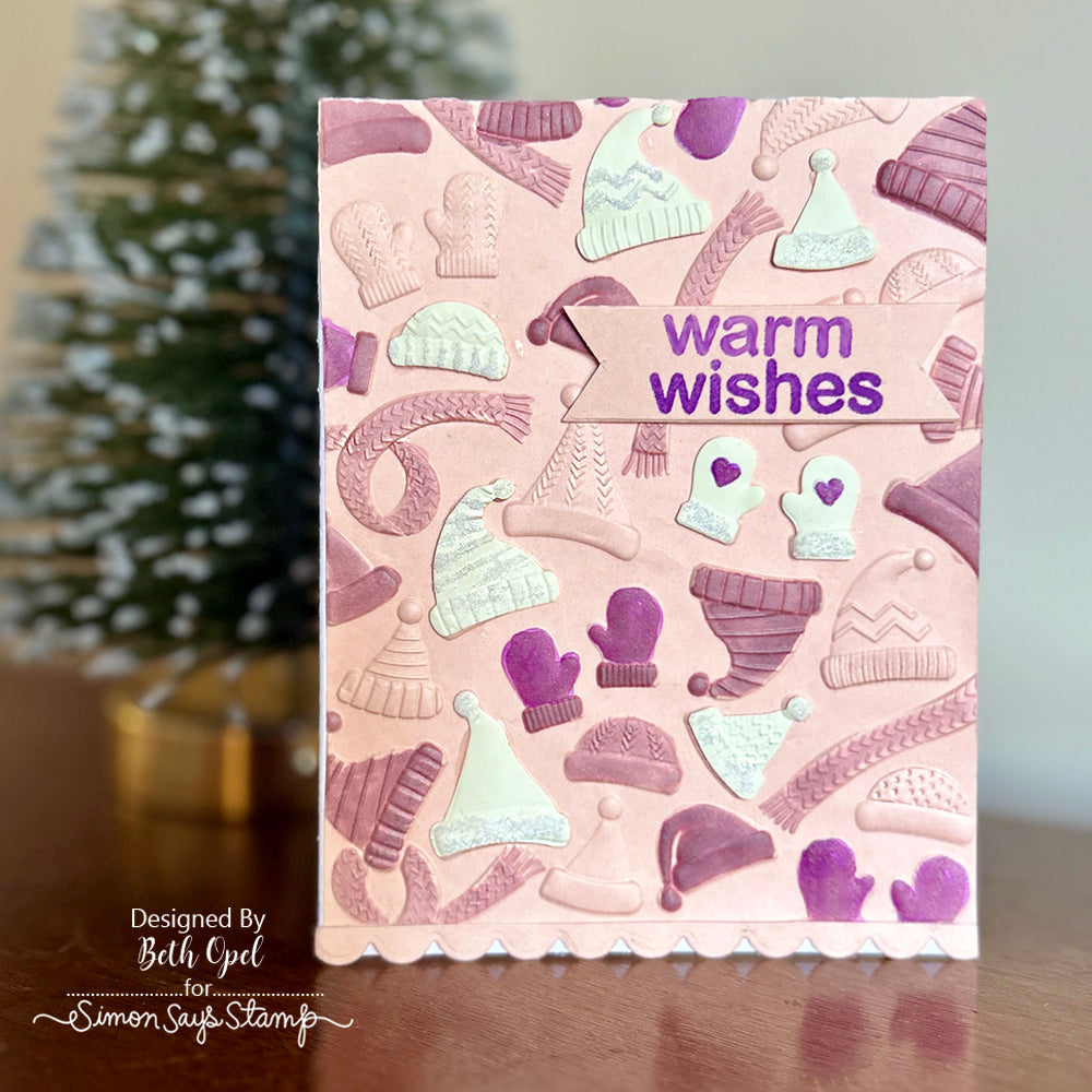 Simon Says Embossing Folders and Cutting Dies Bundled Up sfd411 Winter Card | color-code:ALT06