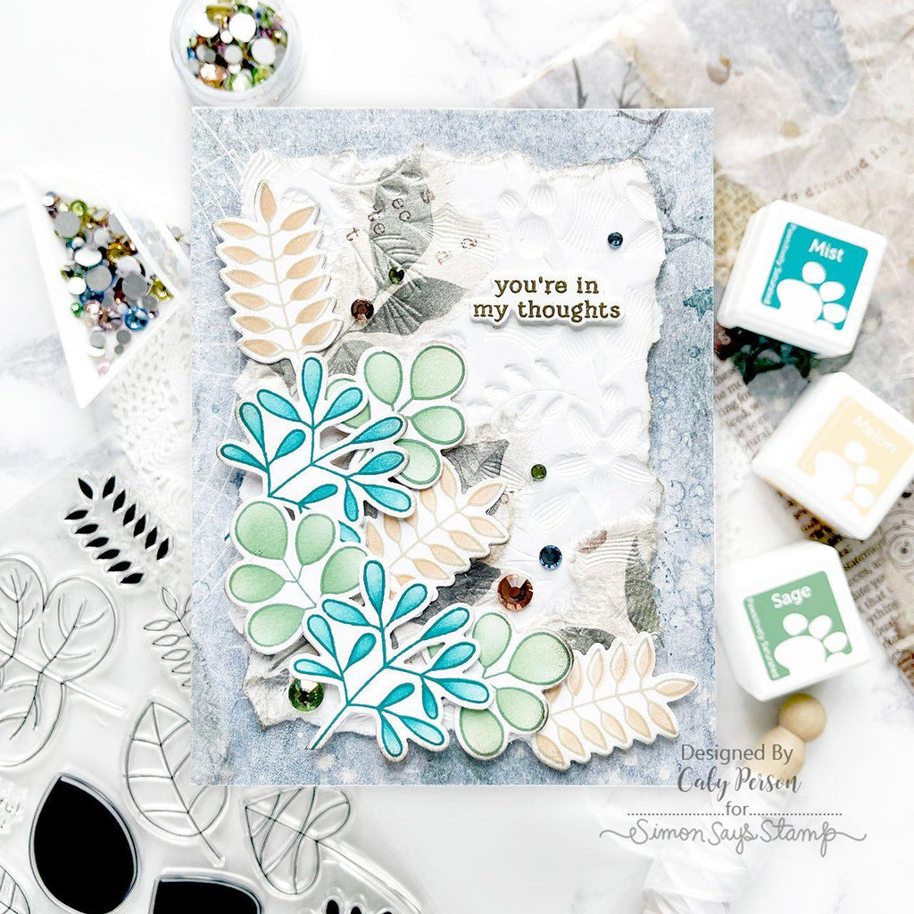 Simon Says Stamp Embossing Folder Fluted Forest Decor sf445 Thinking of You Card | color-code:ALT01