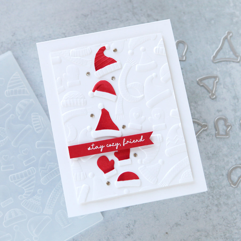 Simon Says Embossing Folders and Cutting Dies Bundled Up sfd411 Winter Card | color-code:ALT01