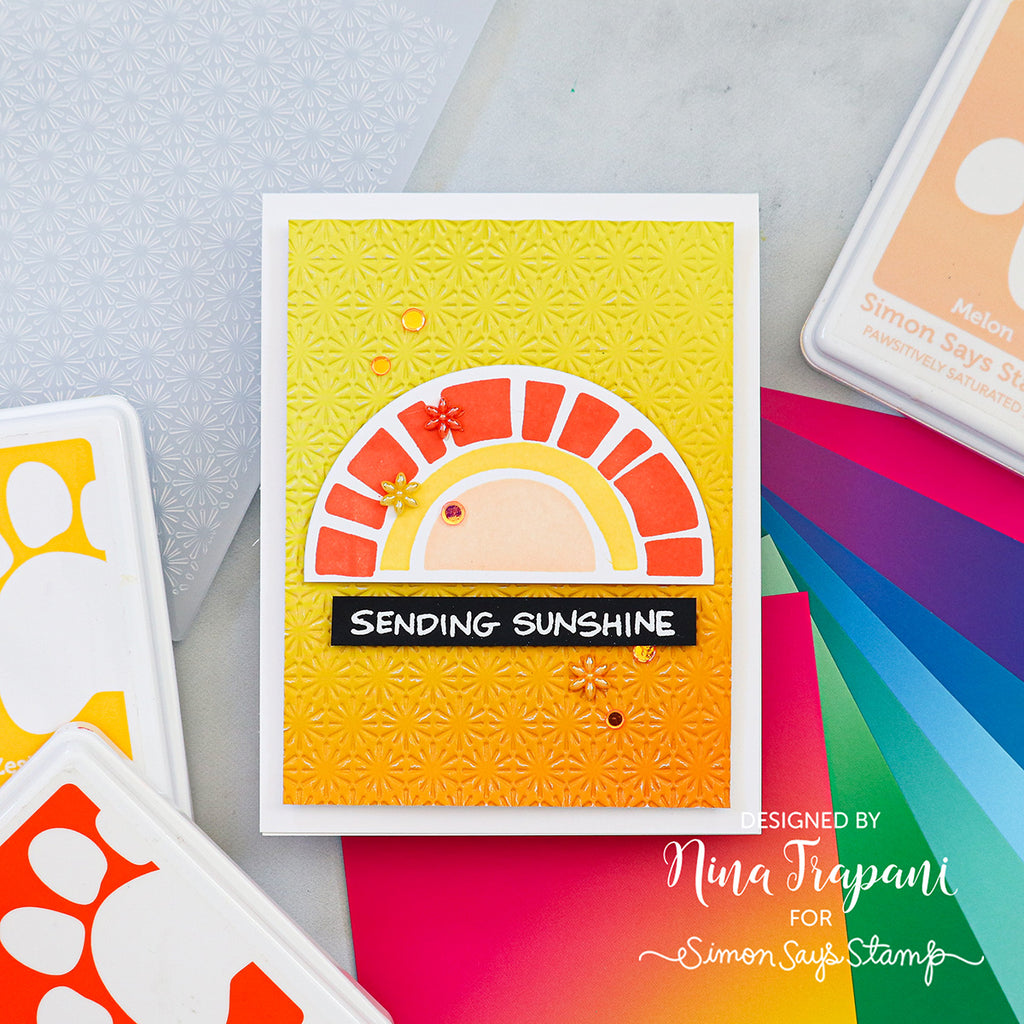 Simon Says Stamp Embossing Folder Star Lattice sf334 Sunny Card | color-code:ALT03