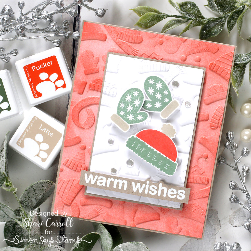 Simon Says Embossing Folders and Cutting Dies Bundled Up sfd411 Winter Card | color-code:ALT02