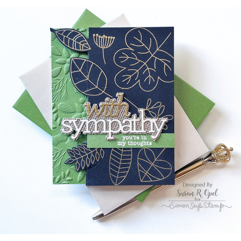 Simon Says Stamp Embossing Folder Fluted Forest Decor sf445 Sympathy Card | color-code:ALT06