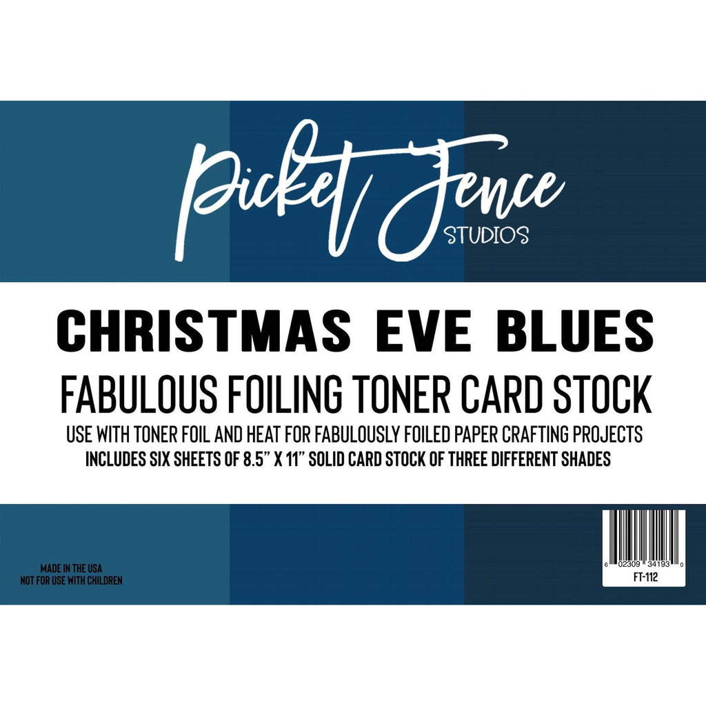 Picket Fence Studios Foiling Toner Card Stock Christmas Eve Blues ft-112