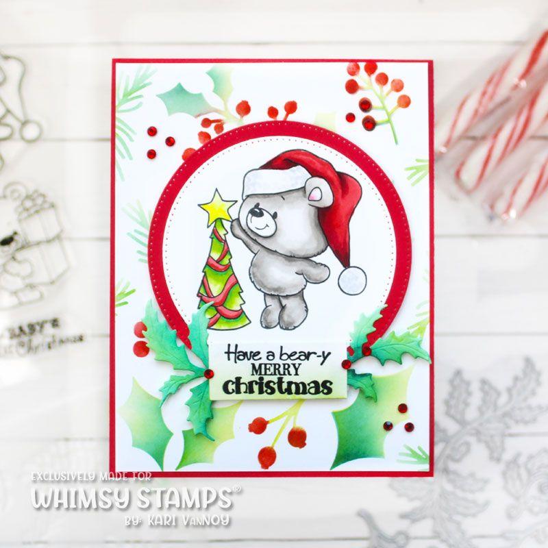 Whimsy Stamps Teddy Bear Christmas Eve Clear Stamps c1425 beary christmas