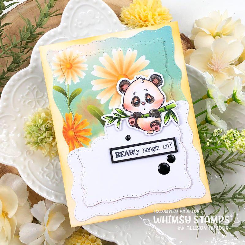 Whimsy Stamps Panda Get Well Clear Stamp and Die Set flower