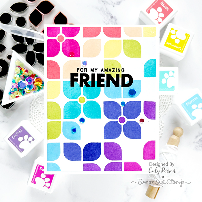 Simon Says Stamps and Dies Geo Flower Building set621gf Friend Card | color-code:ALT07