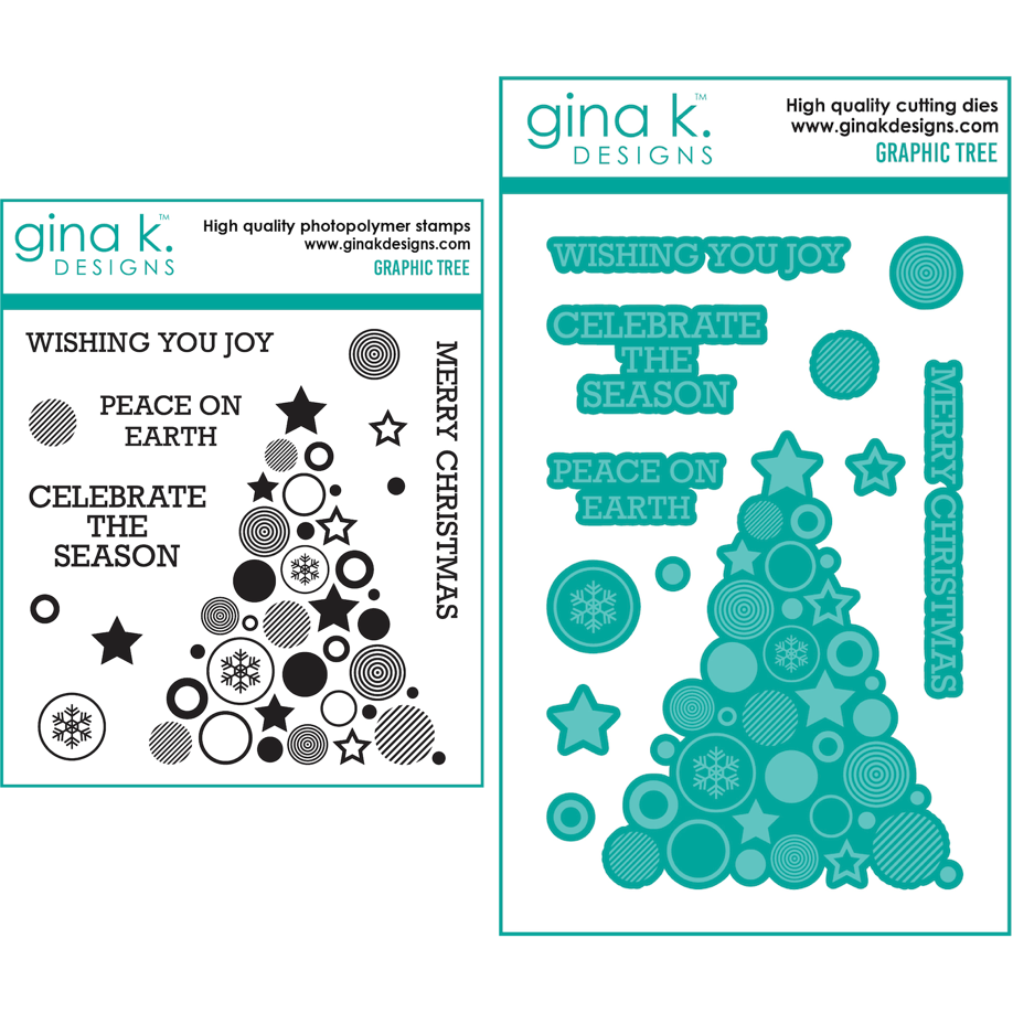 Gina K Designs Graphic Tree Clear Stamps and Dies Set