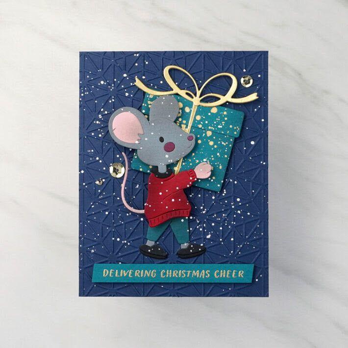 s4-1318 Spellbinders Dancin' and Giftin' Mouse Etched Dies christmas cheer