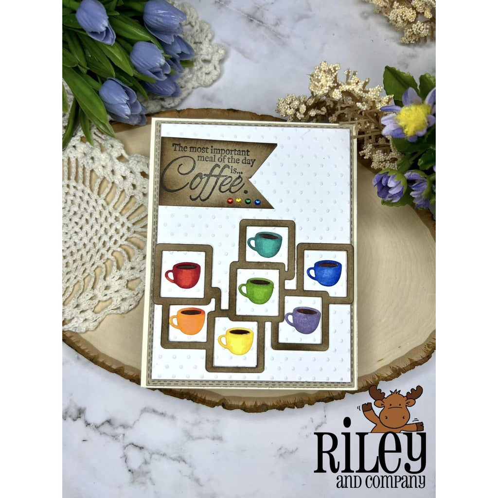 Riley And Company Funny Bones The Most Important Meal of The Day Cling Rubber Stamp rwd-1164 Cups