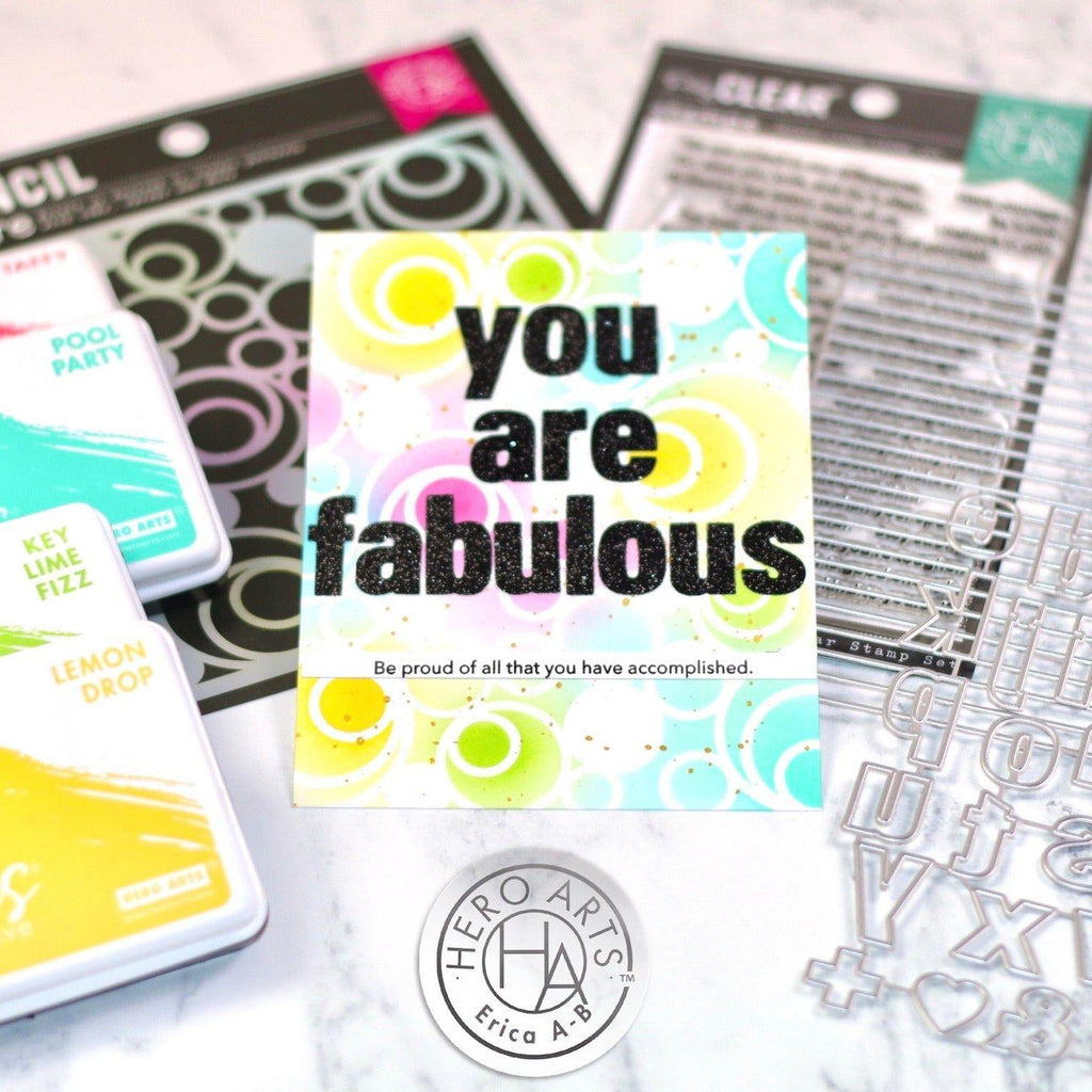 Hero Arts Stacked Circles Stencil SA234 you are fabulous