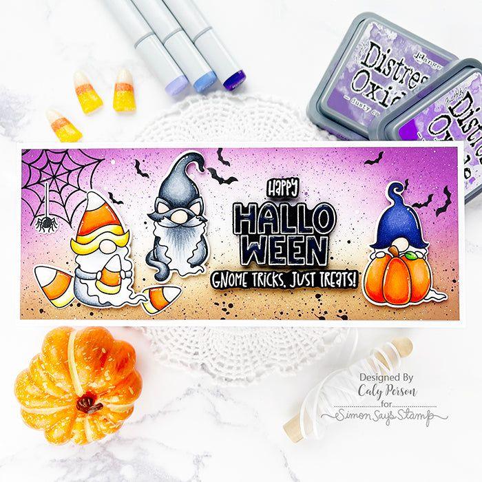 Tim Holtz Distress Tea Dye Oxide Ink Pad And Reinker Bundle Ranger Halloween Slimline Card | color-code:ALT01