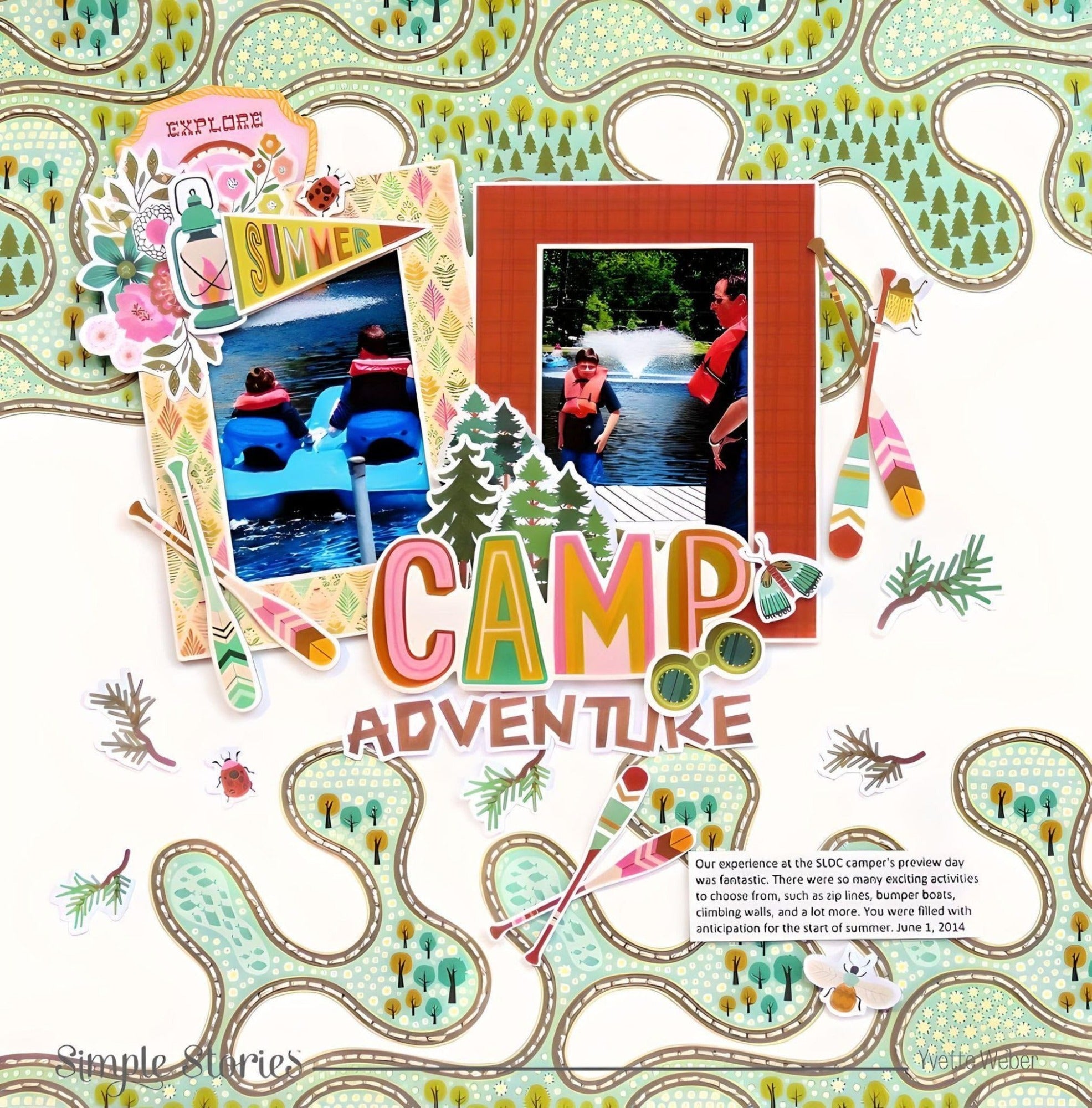 Summer Adventure Cardstock Stickers 12x12 Elements