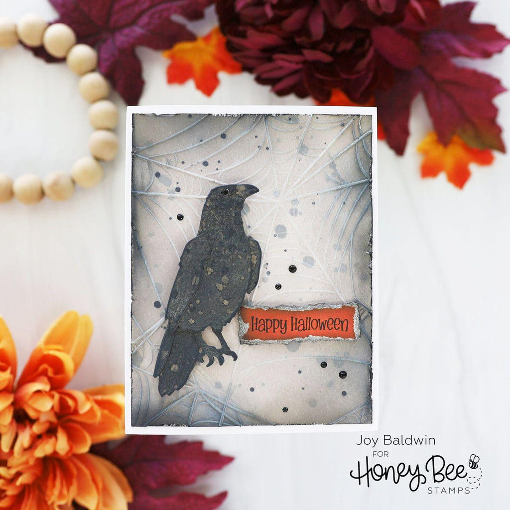 Honey Bee Sweet Halloween Dies hbds-613 Crow Card