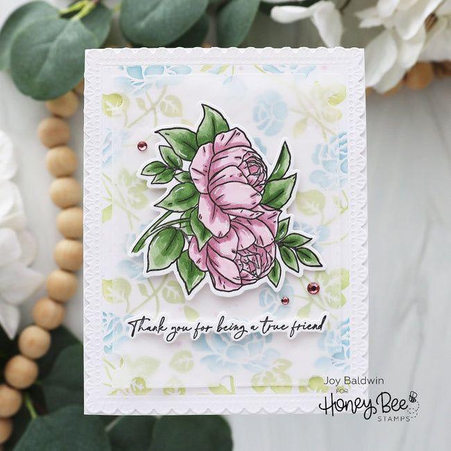 Honey Bee Climbing Rose Set Of 2 Layering Stencils hbsl-139 True Friend Card