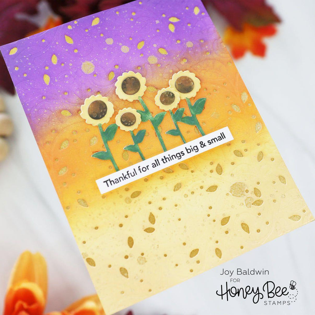 Honey Bee Mini Messages Fall Clear Stamps hbst-611 Thankful For All Things Card