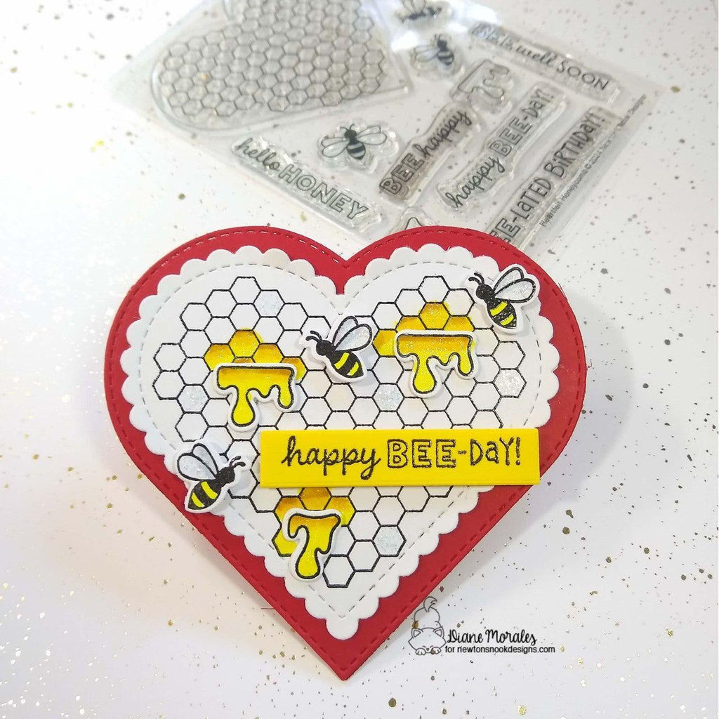 Newton's Nook Designs Heartfelt Honeycomb Dies nn2406d01 happy birthday