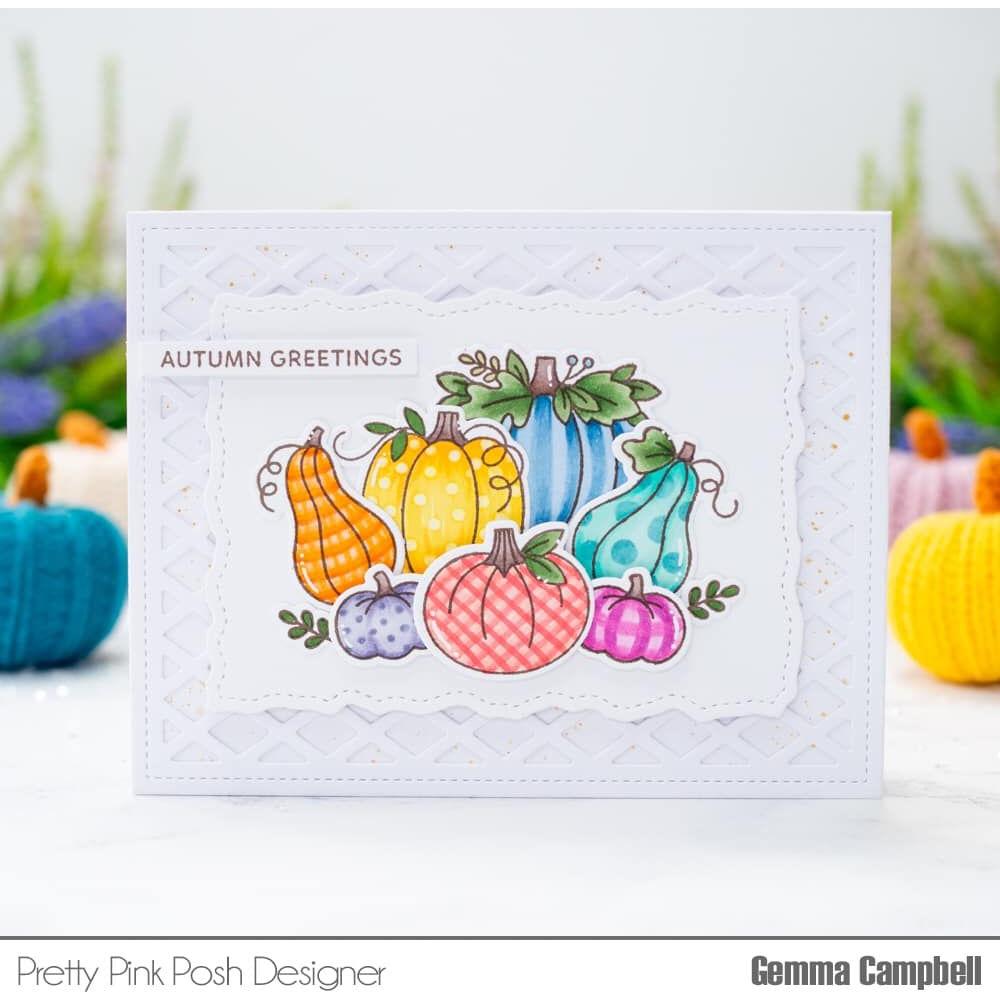 Pretty Pink Posh Autumn Pumpkins Dies gingham pumpkin