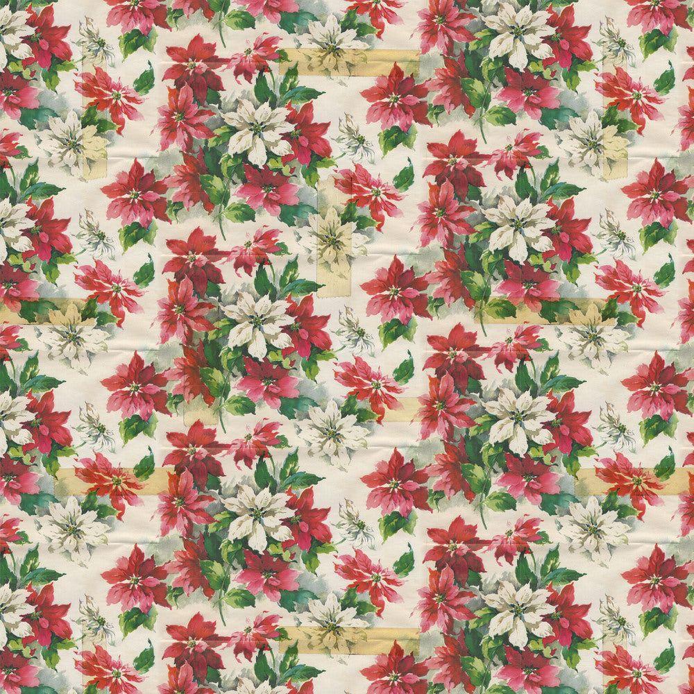 Tim Holtz Eclectic Elements Holidays Past Fabric By The Yard Poinsettia Print