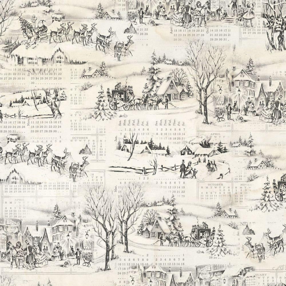 Tim Holtz Eclectic Elements Holidays Past Fabric By The Yard Winter Toile