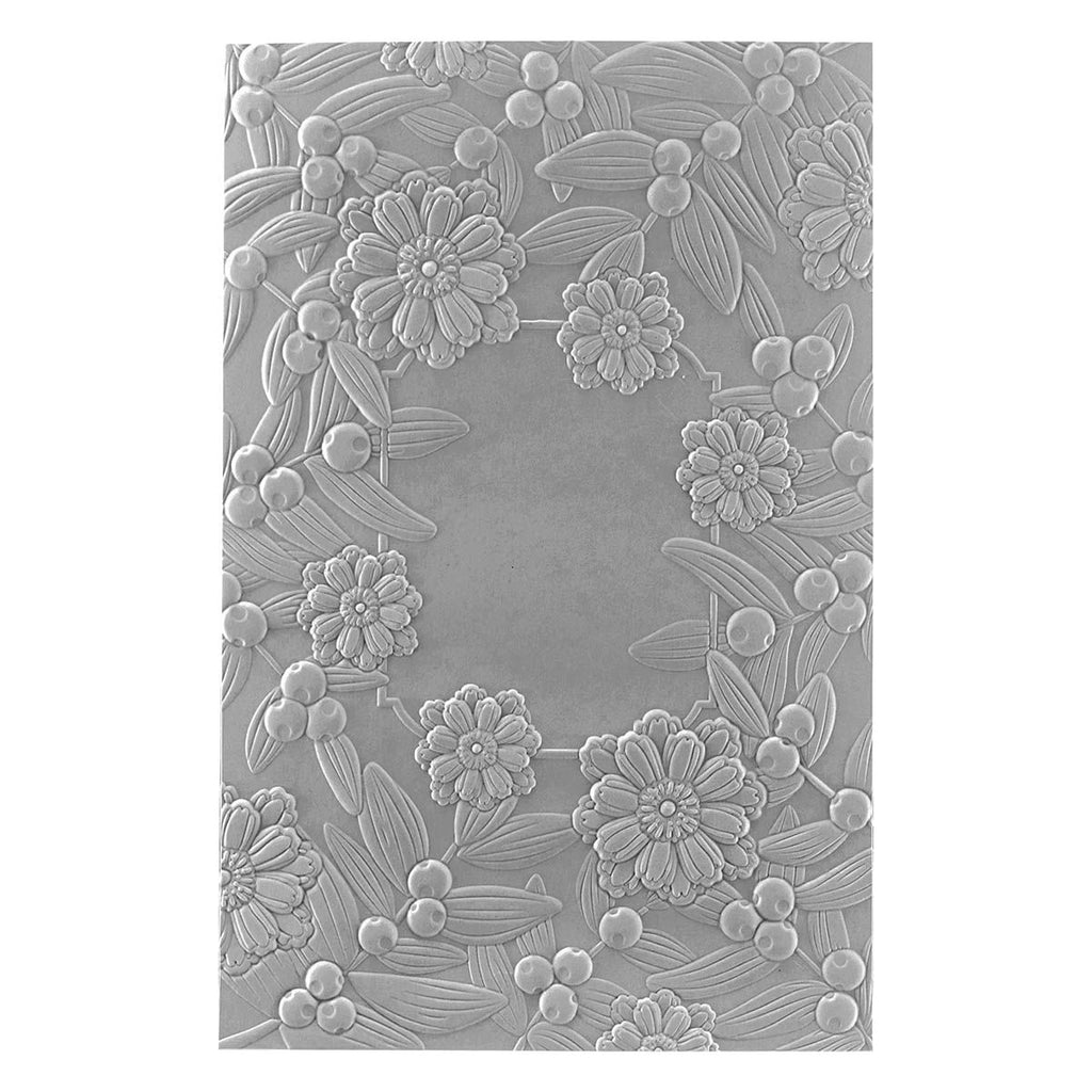 e3d-067 Spellbinders Notched Corner Florals 3D Embossing Folder