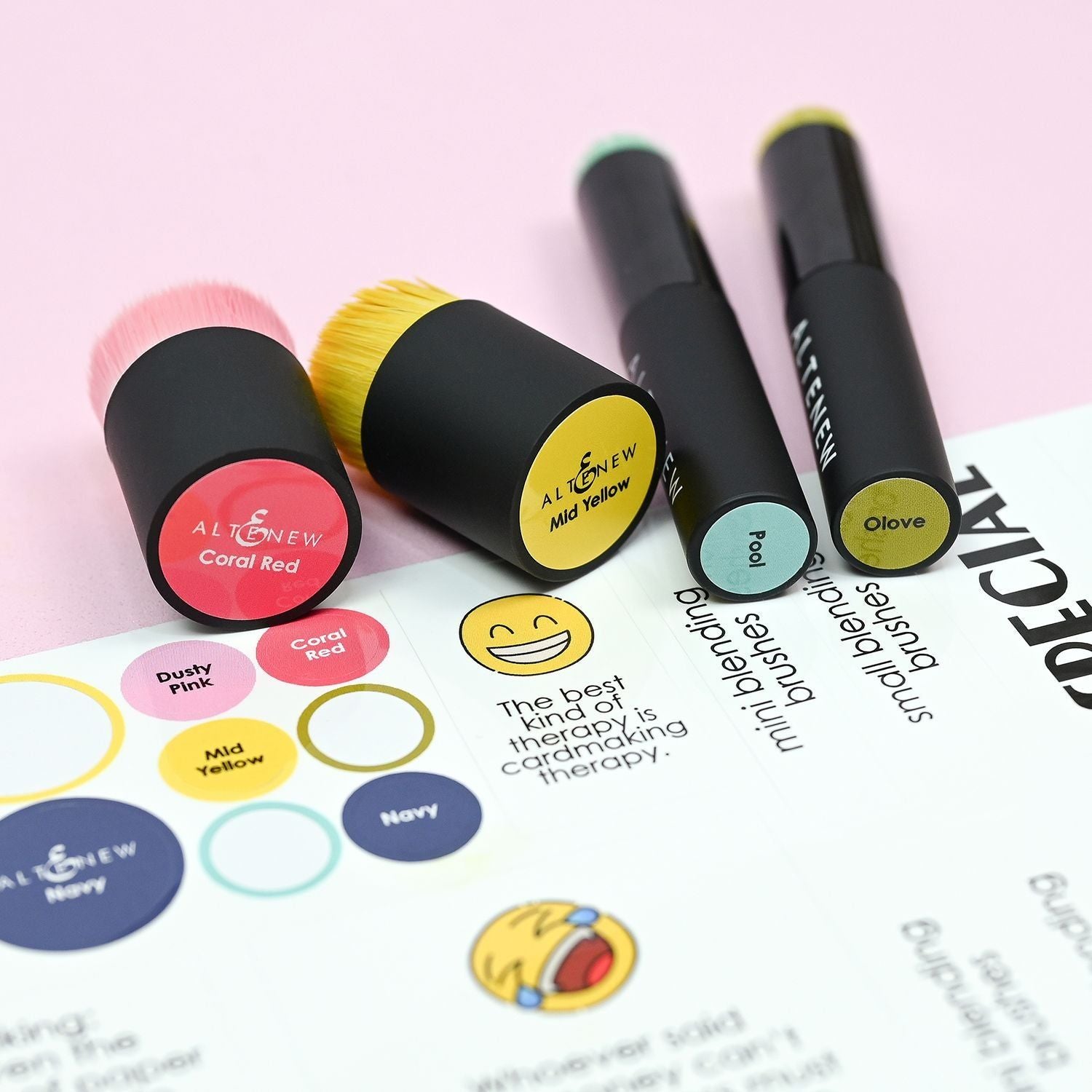 Altenew Small Ink Blending Brush Label Set - All Crisp Dye Ink Colors (4 Sheets)