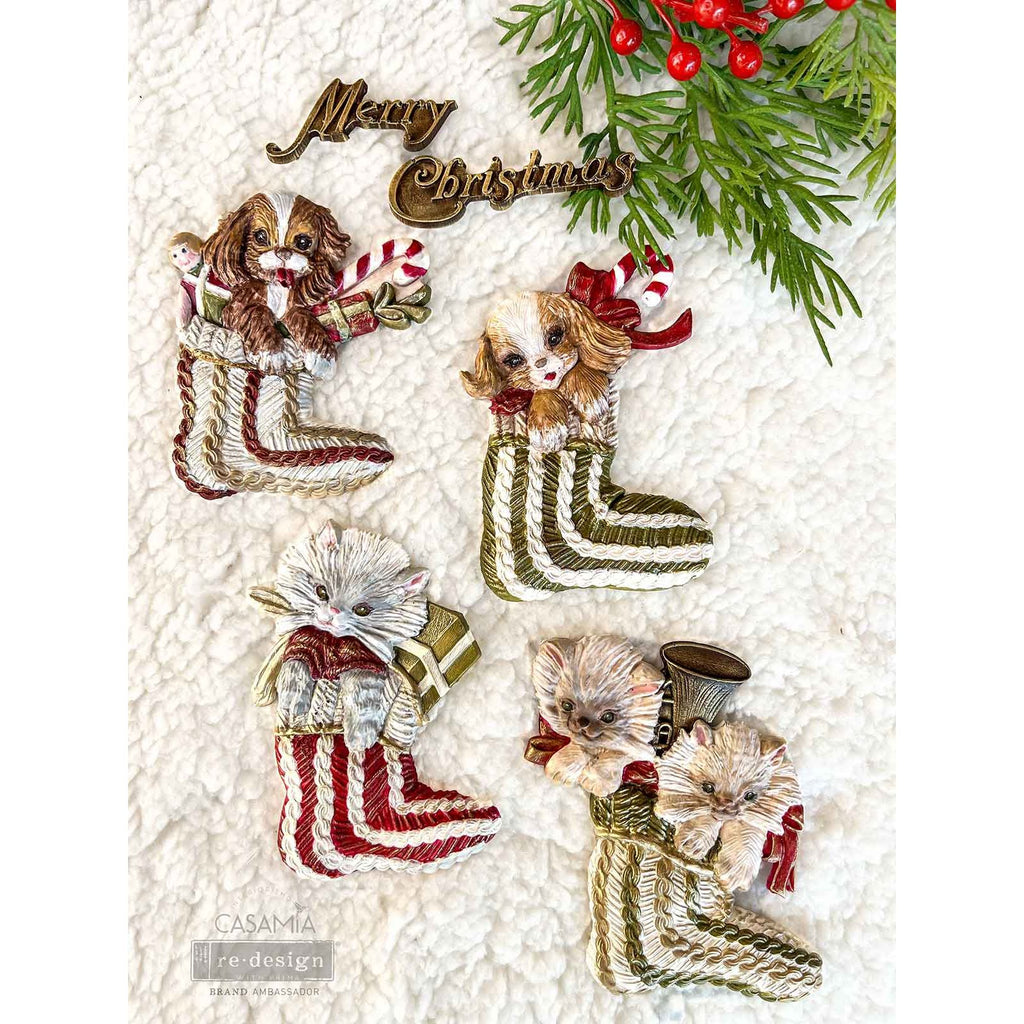 Prima Marketing Twinkle Paws ReDesign Decor Mould 672430 Christmas Stocking Pets