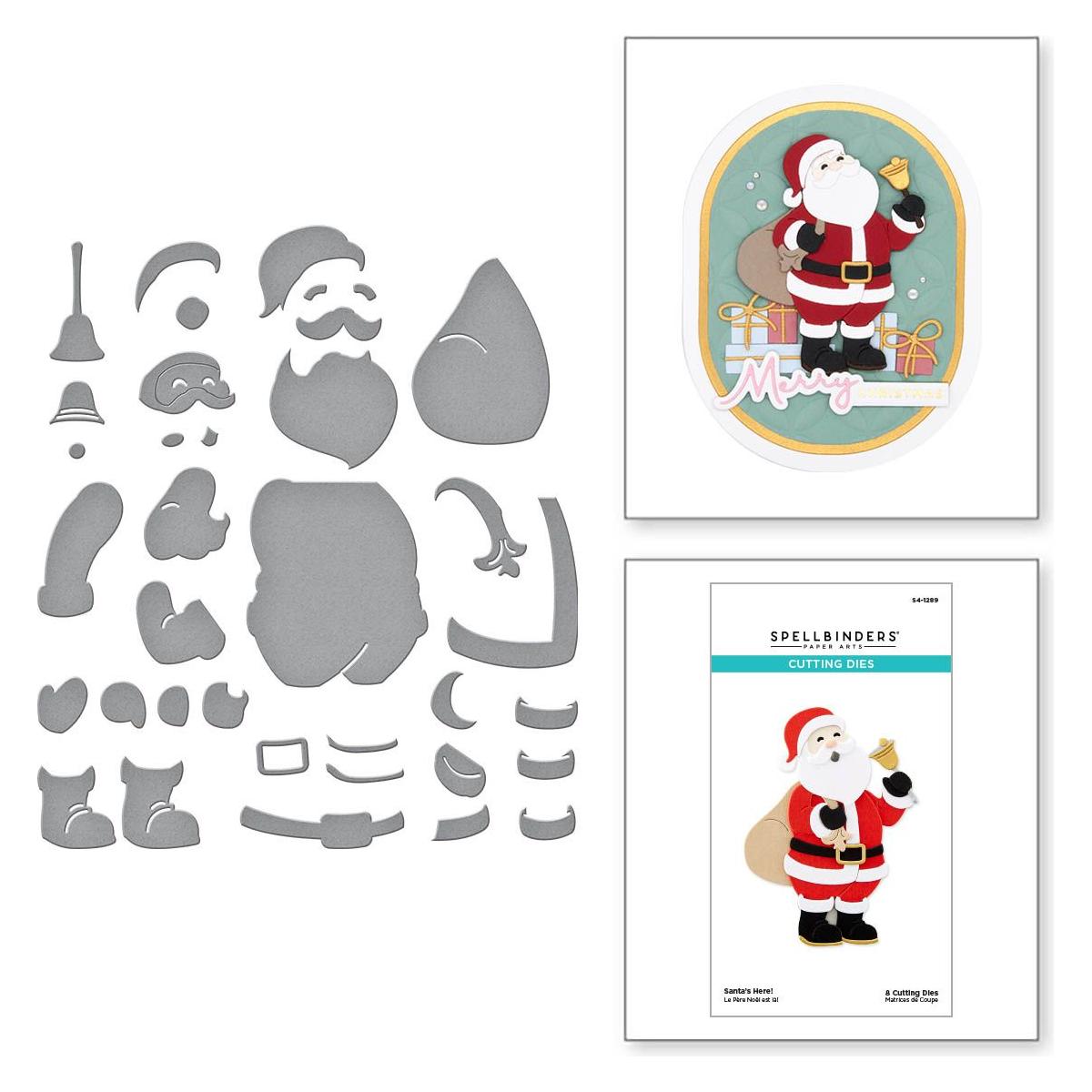 Spellbinders Etched Dies from Classic Christmas Collection-Santa'S Here!