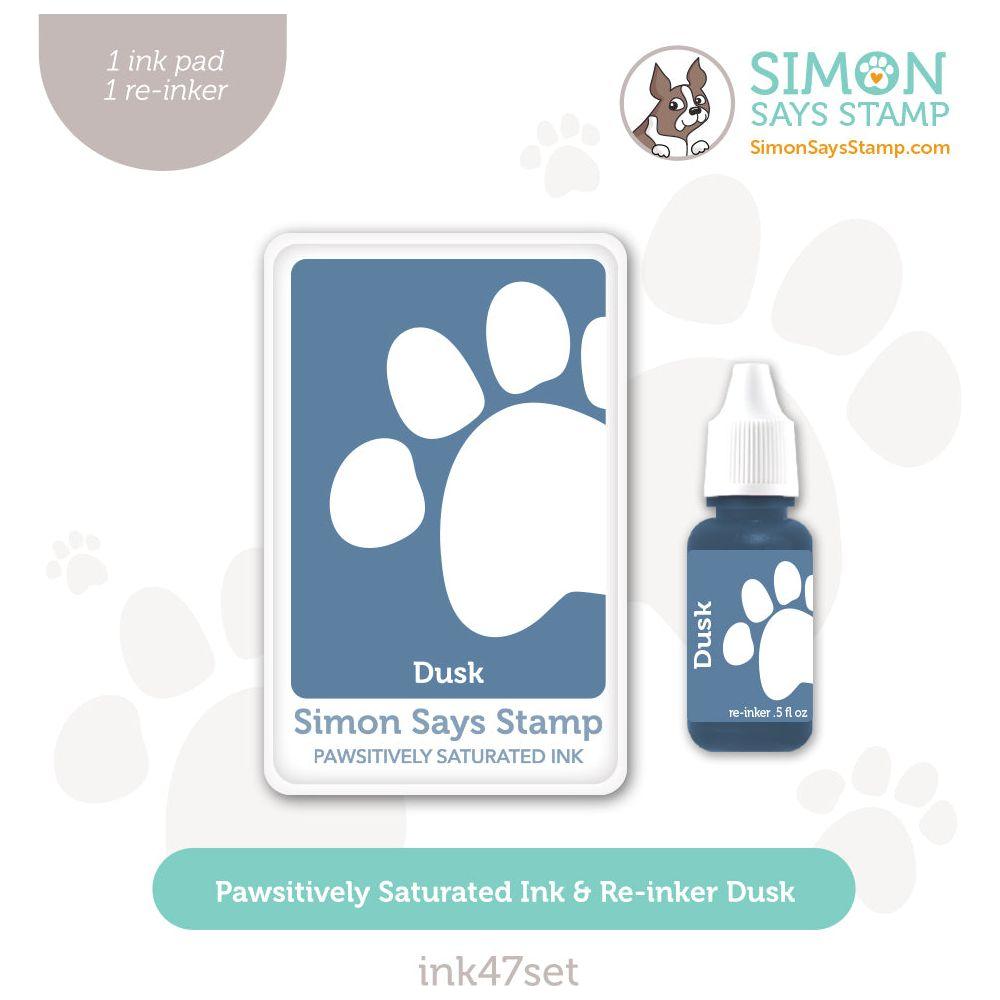 Simon Says Stamp Pawsitively Saturated Ink and Re-inker Set Dusk ink47set Celebrate