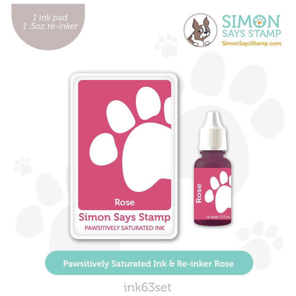 Simon Says Stamp Pawsitively Saturated Ink and Re-inker Set Rose