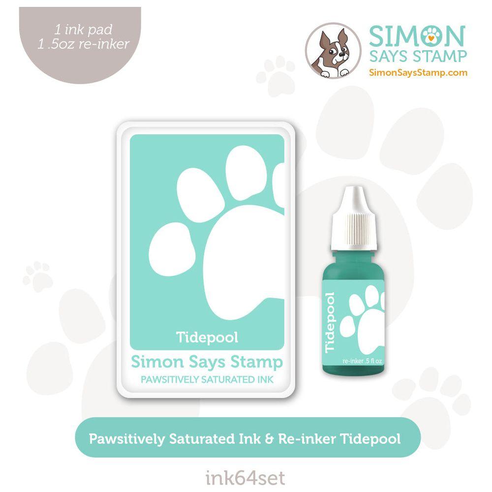 Simon Says Stamp Pawsitively Saturated Ink and Re-inker Set Tidepool