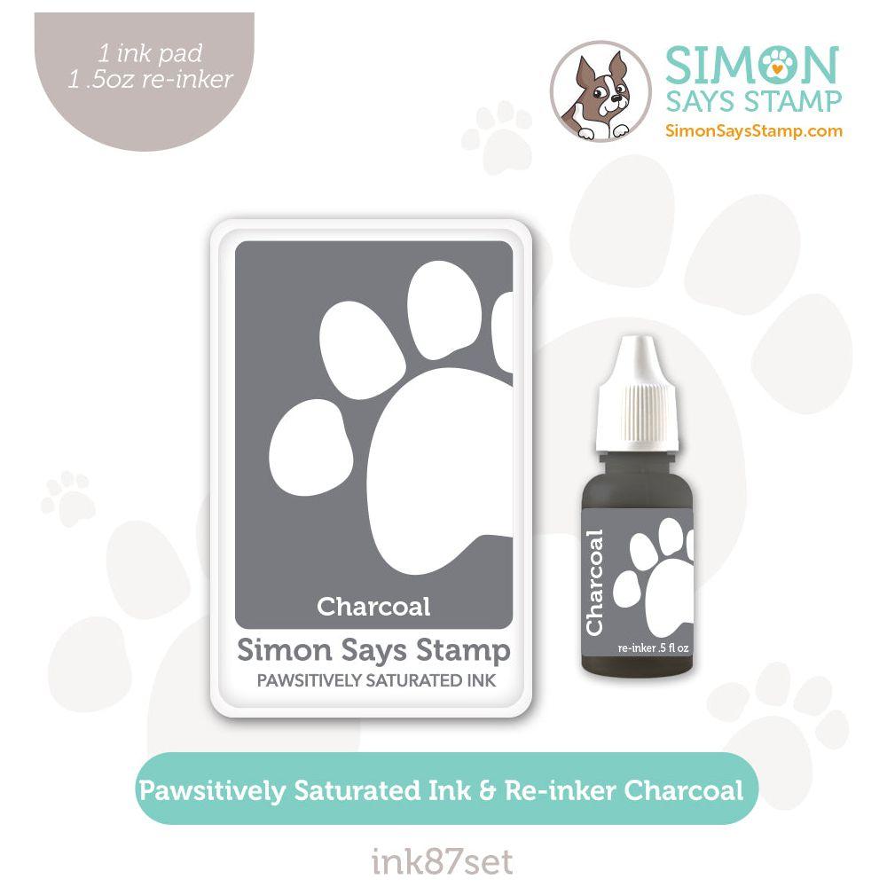 Simon Says Stamp Pawsitively Saturated Ink and Re-inker Set Charcoal