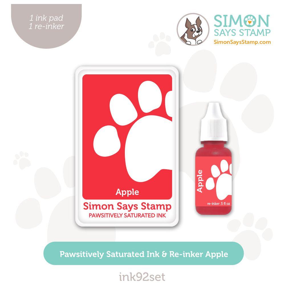 Simon Says Stamp Pawsitively Saturated Ink and Re-inker Set Apple ink92set Sweet Wishes