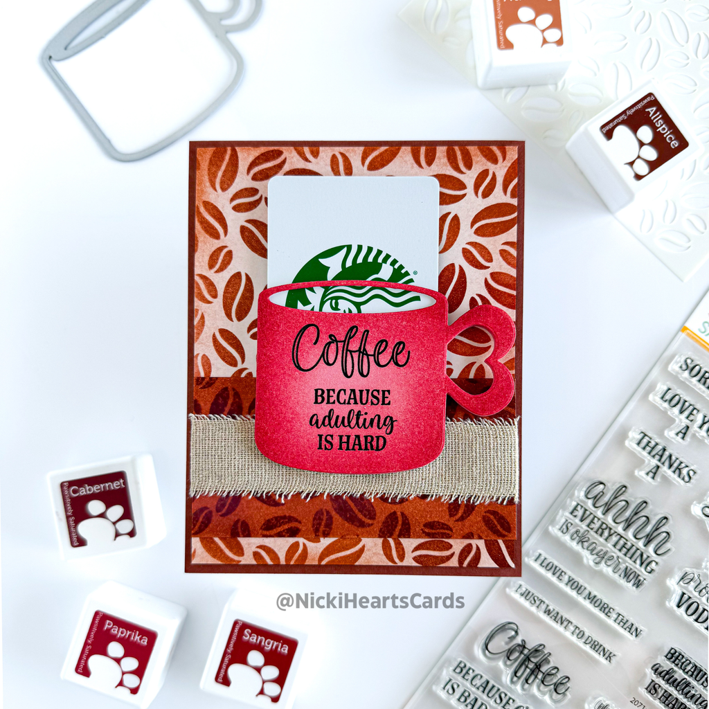 Simon Says Stamp Pawsitively Saturated Ink Cubes Red Earth ssc618 Stamptember Coffee Card