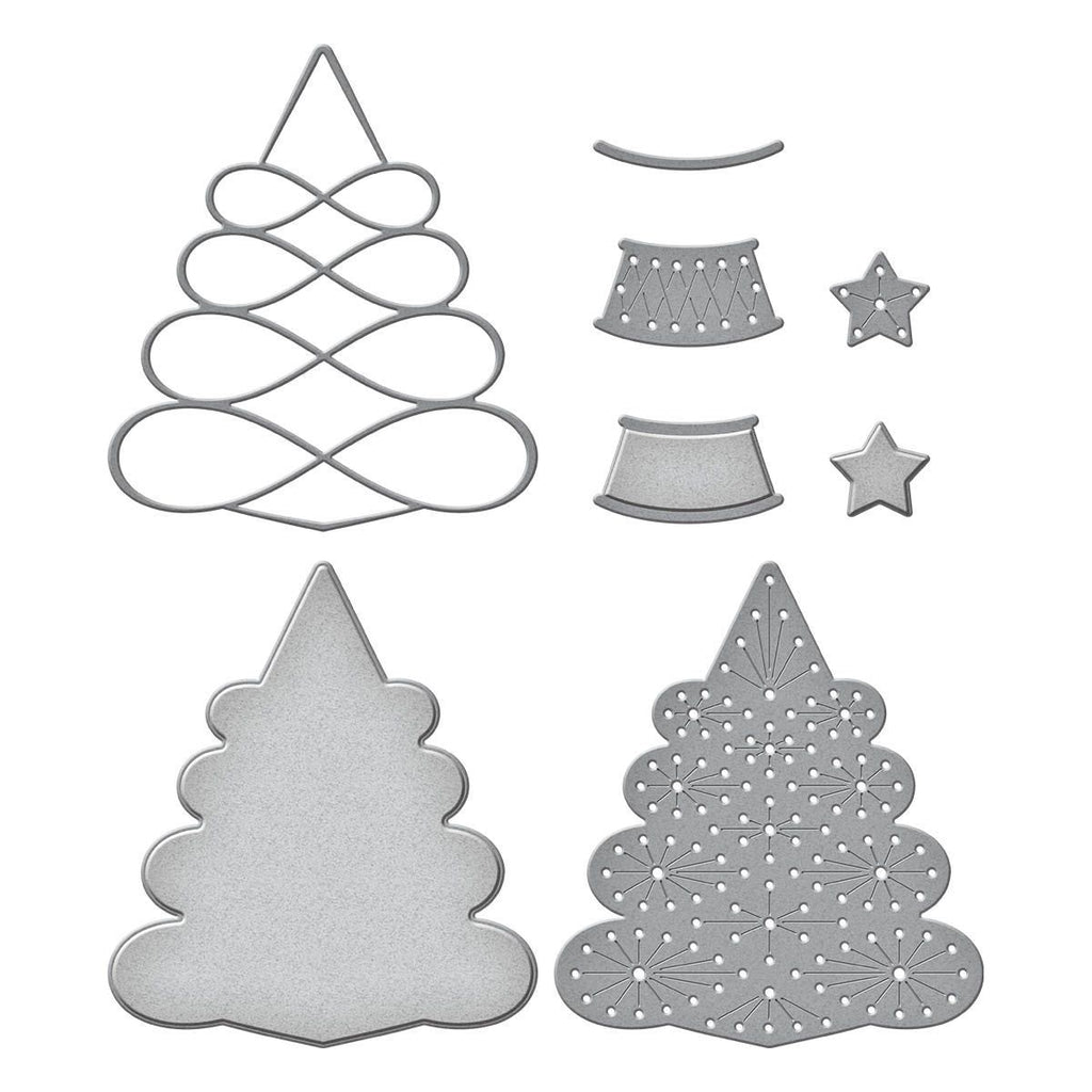 S5-596 Spellbinders Stitched Christmas Tree Etched Dies